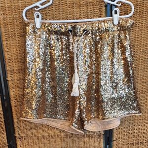 Gold Sequin Women's Shorts 2X